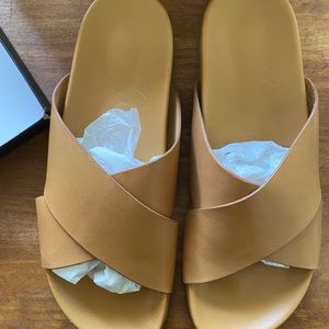J Crew Leather Cross Sandals